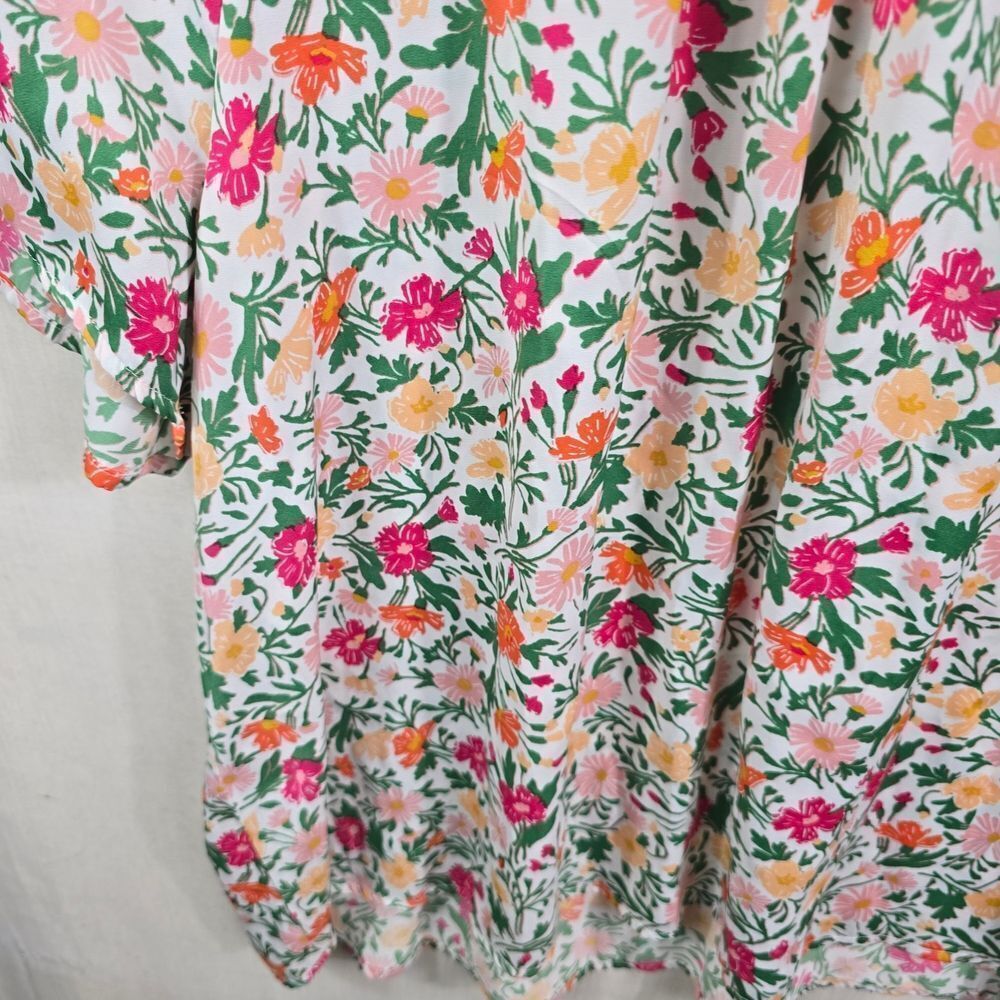 Women's Croft & Barrow White And Pink Piped Raglan Blouse - Picture 7 of 15